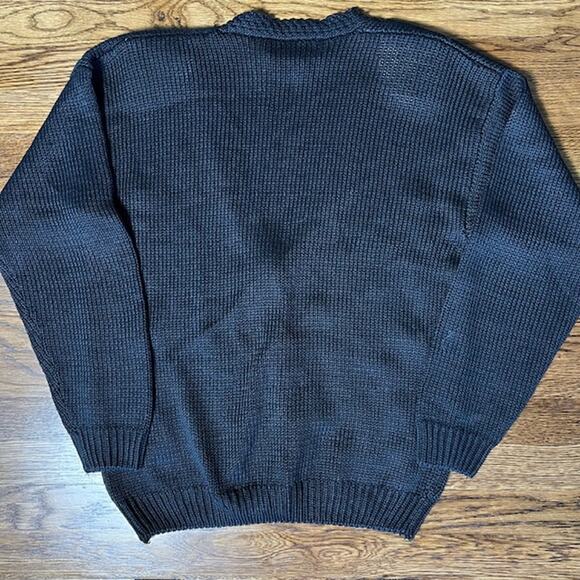 VTG Tilbury Button Cardigan Sweater Womens M Black Floral Cottage Embroidered - Picture 3 of 10